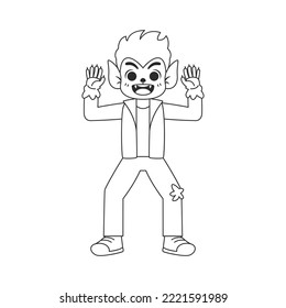 Isolated zombie draw costume vector illustration