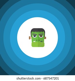 Isolated Zombie Flat Icon. Monster Vector Element Can Be Used For Zombie, Monster, Vampire Design Concept.