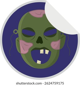 Isolated zombie icon halloween logo cartoon illustration