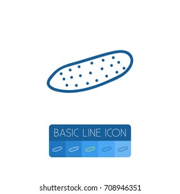 Isolated Zucchini Outline. Pickles Vector Element Can Be Used For Zucchini, Cucumber, Pickles Design Concept.