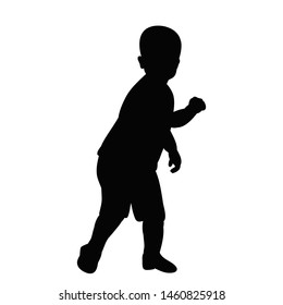 Silhouette Baby Walking Isolated Stock Vector (Royalty Free) 594654554 ...