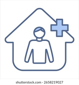 Ilustración vectorial de icono azul de aislamiento