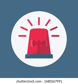  isolation Breaches penalties vector & stay home icon. red warning light Police & ambulance. rotating beacons light siren alarm sign flat design. alert Emergency lighting against coronavirus symbol
