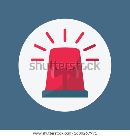  isolation Breaches penalties vector & stay home icon. red warning light Police & ambulance. rotating beacons light siren alarm sign flat design. alert Emergency lighting against coronavirus symbol