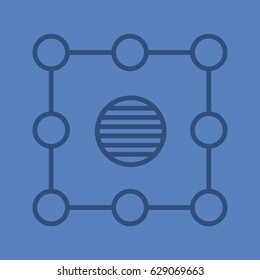 Isolation color linear icon. Insulation abstract metaphor. Thin line contour symbols on color background. Vector illustration