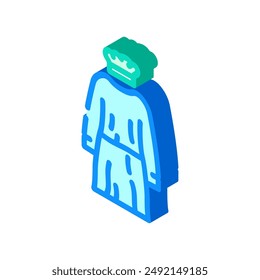 isolation gown ppe protective equipment isometric icon vector. isolation gown ppe protective equipment sign. isolated symbol illustration