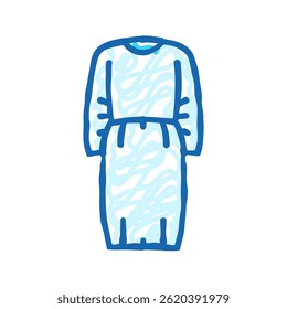 isolation gown ppe protective equipment doodle icon sketch vector. isolation gown ppe protective equipment sign. isolated symbol illustration