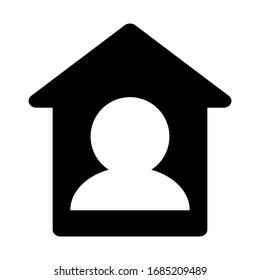 The isolation of the icon, the quarantine sign concept. Work at home symbol, isolated on a white background. Vector stock illustration