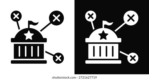 Icono de aislamiento blanco y negro estilo de fondo