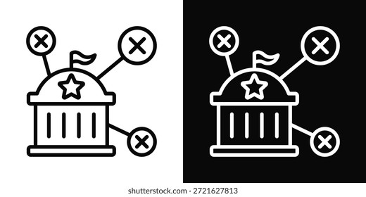 Icono de aislamiento blanco y negro estilo de fondo