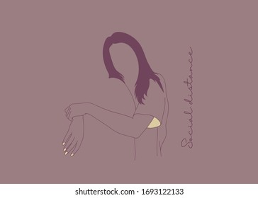 Isolation measures. Person hugging. Woman hugging empty space. Social distancing