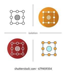 Isolation symbol icon. Flat design, linear and color styles. Insulation abstract metaphor. Isolated vector illustrations