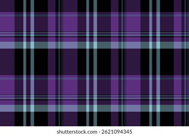 Isolamento tartan plano de fundo xadrez, cartão de presente padrão de textura sem costura. Compra tecido têxtil vetor cheque na paleta de cores escuras e ciano.