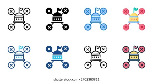 Isolationism icon set multiple style collection 
