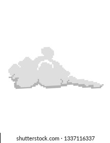 Isolatred pixel cloud. Videogame. Vector illustration design