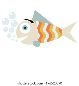 Isoled cute cartoon fish
