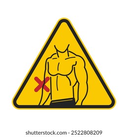Isoled label sticker, plase no shirtless, wear upper body clothes, for gym, finess, indoor rule