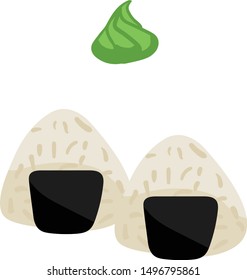 Isoleted sushi with wasabi on white background vector illustration
