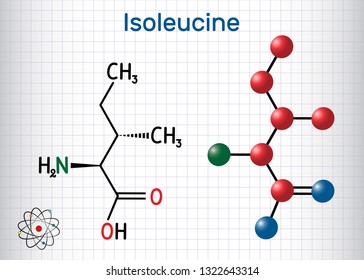 Isoleucine L Isoleucine Ile Amino Acid Stock Vector (Royalty Free ...