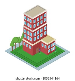 Isolmetric school building