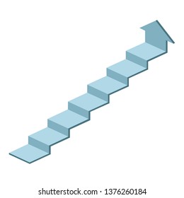 Isolmetric stairs up. 3d chart arrow for infographic. Progress and achievement, growth arrow, staircase step by step. Vector illustration