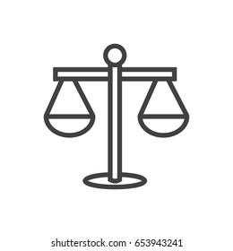 Isolted Balance Outline Symbol On Clean Background. Vector Scales Element In Trendy Style.