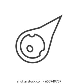 Isolted Comet Outline Symbol On Clean Background. Vector Asteroid Element In Trendy Style.