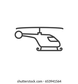 Isolted Copter Outline Symbol On Clean Background. Vector Helicopter Element In Trendy Style.