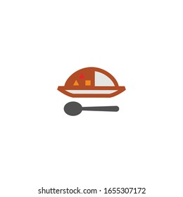 Isolted Curry Rice Vector Icon, Emoji, Emoticon