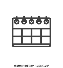 Isolted Date Outline Symbol On Clean Background. Vector Calendar Element In Trendy Style.