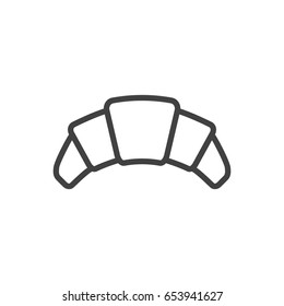 Isolted Dessert Outline Symbol On Clean Background. Vector Croissant Element In Trendy Style.
