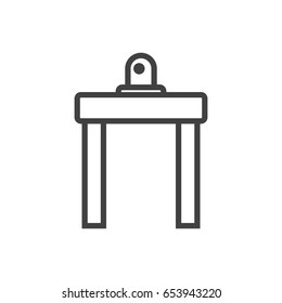Isolted Device For Detection Outline Symbol On Clean Background. Vector Airport Security Element In Trendy Style.
