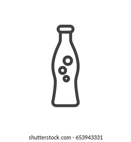 Isolted Fizzy Water Outline Symbol On Clean Background. Vector Soda Element In Trendy Style.