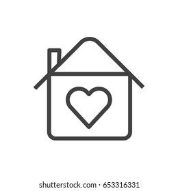 Isolted House Outline Symbol On Clean Stock Vector (Royalty Free ...