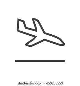 Isolted Landing Outline Symbol On Clean Background. Vector Sit Element In Trendy Style.
