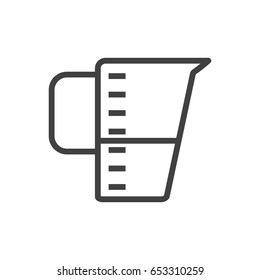 Isolted Measurement Outline Symbol On Clean Background. Vector Measuring Cup Element In Trendy Style.