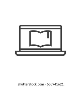 Isolted Notebook Outline Symbol On Clean Background. Vector Laptop Element In Trendy Style.