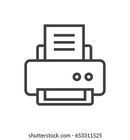 Isolted Peripheral Outline Symbol On Clean Background. Vector Printer Element In Trendy Style.