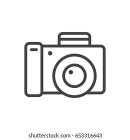 Isolted Photography Outline Symbol On Clean Background. Vector Photo Camera Element In Trendy Style.
