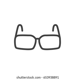 Isolted Spectacles Outline Symbol On Clean Background. Vector Glasses Element In Trendy Style.