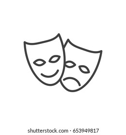 Isolted Theater Outline Symbol On Clean Background. Vector Masks Element In Trendy Style.