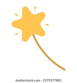 Isolterd cute Magic wand Flat design Vector illustration