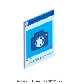 Isomatric camera design, Device gadget technology photography equipment digital and photo theme Vector illustration