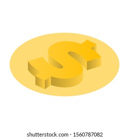 isomeric dollar icon dollar sign vector 3d isometric dollar sign on white background American Dollar