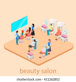 Isomeric interior of beauty salon 