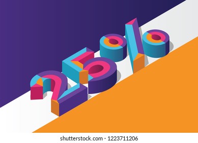 Isometric 25% percent off, 3D sale background, colorfull polygonal triangle object. Eps10 Vector.