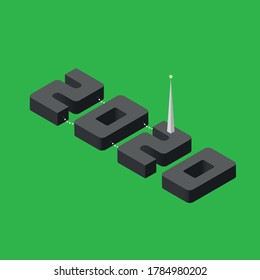 isometric 3d 2020 concept flat design 