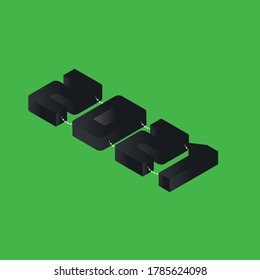 isometric 3d 2021 concept flat design