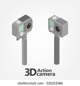 isometric 3d action camera vector.gopro