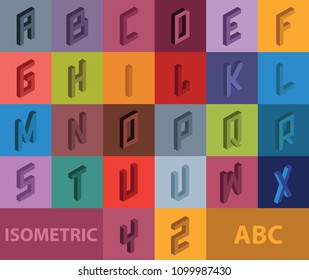 Isometric 3d alphabet (color)